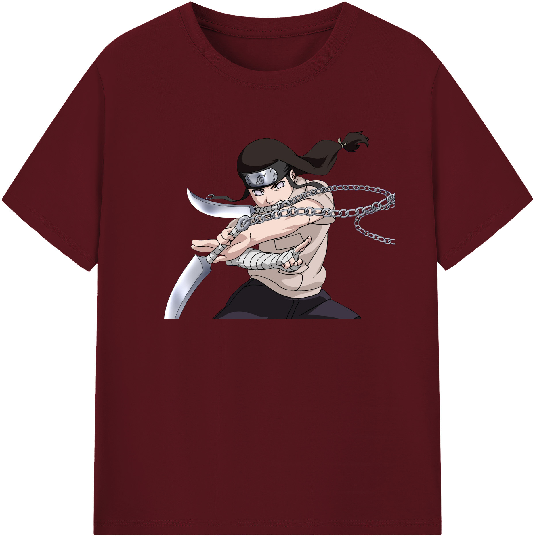 （画像用） NARUTO -ナルト- 日向ネジ Hyūga Neji 綿100％半袖Tシャツ（フロントプリント）